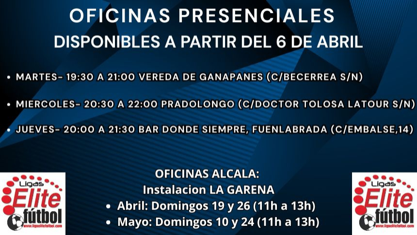 OFICINAS PRESENCIALES A PARTIR DEL 6 DE ABRIL